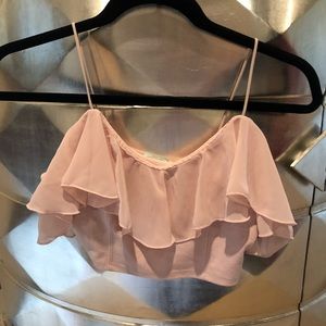Rose flared crop top